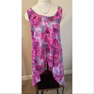 High-low Floral Boho Chiffon Top